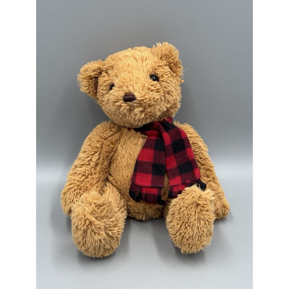 Jo Ann Fabrics Teddy Bear Plush 12” Stuffed Animal Red Plaid Scarf 2016